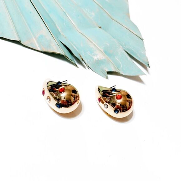 Geo hoop cuff earrings S97 - Picture 3 of 3